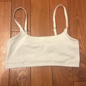 Aerie white seamless ribbed bralette